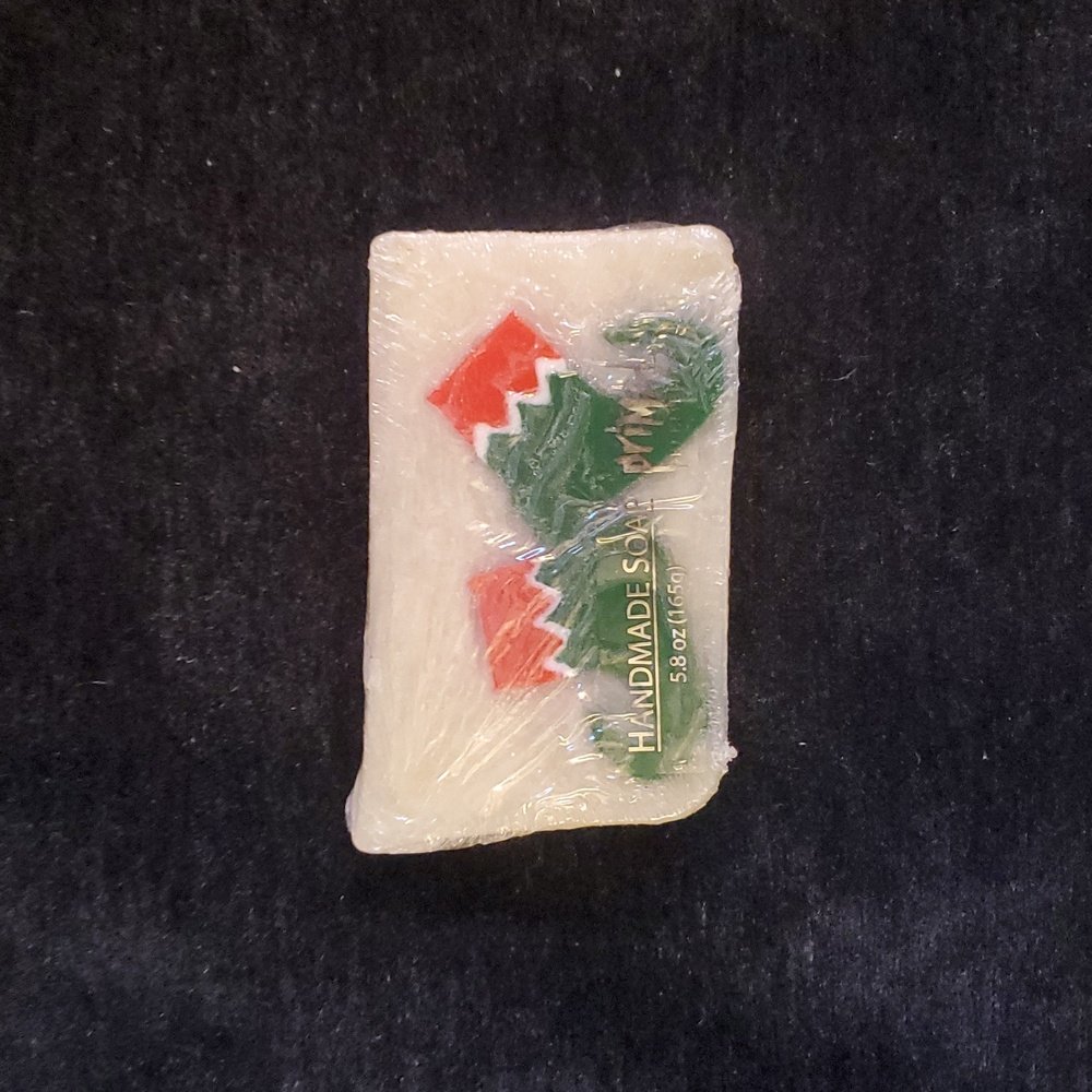 PRIMAL Handmade Soap with Festive Red and Green Elf Shoes Design 5.8 Oz.